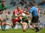 13 April 2014; Fergal Doherty, Derry, in action against Aidan O'Shea, 8, and Keith Higgins, Mayo. Allianz Football League Division 1 Semi-Final, Derry v Mayo, Croke Park, Dublin. Picture credit: Piaras Ó Mídheach / SPORTSFILE