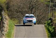 18 April 2014; Craig Breen and Scott Martin in a Peugeot 208 T16 R5 in action during the SS03 - Hamiltons 1. Circuit of Ireland International Rally, Co. Down. Picture credit: Philip Fitzpatrick / SPORTSFILE