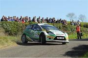 18 April 2014; Sam Moffett and James O'Reilly, in a Ford Focus RRC, in action during the SS6 - Bucks Head, Round 2 of the Circuit of Ireland International Rally, Co. Down. Picture credit: Philip Fitzpatrick / SPORTSFILE