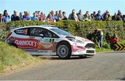 18 April 2014; Robert Barrable and Stuart Loudon, in a Ford Fiesta R5, in action during the SS6 - Bucks Head, Round 2 of the Circuit of Ireland International Rally, Co. Down. Picture credit: Philip Fitzpatrick / SPORTSFILE