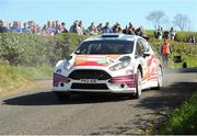 18 April 2014; Robert Barrable and Stuart Loudon, in a Ford Fiesta R5, in action during the SS6 - Bucks Head, Round 2 of the Circuit of Ireland International Rally, Co. Down. Picture credit: Philip Fitzpatrick / SPORTSFILE