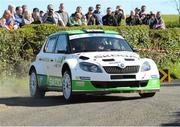 18 April 2014; Lappi Esapekka and Janne Ferm, in a Skoda Fabia S2000, in action during the SS6 - Bucks Head, Round 2 of the Circuit of Ireland International Rally, Co. Down. Picture credit: Philip Fitzpatrick / SPORTSFILE