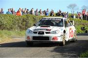 18 April 2014; Garry Jennings and Rory Kennedy, in a Subaru Impreza WRC, in action during the SS6 - Bucks Head, Round 2 of the Circuit of Ireland International Rally, Co. Down. Picture credit: Philip Fitzpatrick / SPORTSFILE