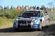 18 April 2014;  Declan Boylan and Brian Boylan, in a Subaru Impreza WRC S12B, in action during the SS6 - Bucks Head, Round 2 of the Circuit of Ireland International Rally, Co. Down. Picture credit: Philip Fitzpatrick / SPORTSFILE