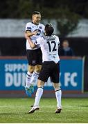 18 April 2014; Darren Meenan, Dundalk, celebrates after scoring his side's second goal with team-mate Ruaidhri Higgins, right. Airtricity League Premier Division, Dundalk v Shamrock Rovers, Oriel Park, Dundalk, Co. Louth. Photo by Sportsfile