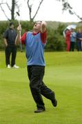 15 September 2005; Eddie Mulholland, Galway Golf Club, reacts to his missed putt which would have brought the match down the 19th during the Bulmers Junior Cup Final. Bulmers Cups and Shields Finals, Rosslare Golf Club, Rosslare, Wexford. Picture credit; Ray McManus / SPORTSFILE
