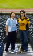 29 November 2005; Mourneabbey, Cork, captain Eva O'Donoghue, right, and Athgarvan, Kildare, captain Aisling Lambe at a photocall ahead of the Junior Ladies Club Final which will take place on Sunday, next 4th December, Croke Park, Dublin. Picture credit: Damien Eagers / SPORTSFILE