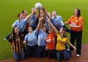 29 November 2005; Players from Abbeydorney, Kerry, Clann Eireann, Armagh, Athgarvan, Kildare and Mourneabbey, Cork at a photocall ahead of the Intermediate and Junior Ladies Club Final which will take place on Sunday, next 4th December, Croke Park, Dublin. Picture credit: Damien Eagers / SPORTSFILE