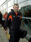 18 January 2006; Wexford goalkeeper Damien Fitzhenry arrives at Dublin airport prior to departure to Singapore for the 2006 Vodafone All-Stars Hurling Tour. Dublin Airport, Dublin. Picture credit; Pat Murphy / SPORTSFILE