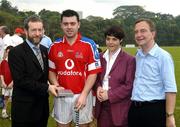 21 January 2006; Paul Flynn, Waterford, who played on the 2004 Vodafone All-Stars team, is presented with a commerative medal by GAA President Sean Kelly in the company of Helen Marks, Head of Brand and Marcomms, Vodafone Ireland and Minister for Transport Martin Cullen, T.D., after the game. Exhibition Game, 2004 Vodafone All-Stars v 2005 Vodafone All-Stars, Singapore Polo Club, Singapore. Picture credit; Ray McManus / SPORTSFILE