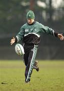 30 January 2006; Peter Stringer practices his kicking during Ireland rugby squad training. Lansdowne Road, Dublin. Picture credit: Pat Murphy / SPORTSFILE