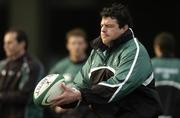 30 January 2006; Reggie Corrigan in action during Ireland rugby squad training. Lansdowne Road, Dublin. Picture credit: Pat Murphy / SPORTSFILE