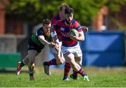 19 April 2014; Michael McGrath, Clontarf, is tackled by Aaron Cairns, Ballynahinch. Ulster Bank League Division 1A, Clontarf v Ballynahinch, Castle Avenue, Clontarf, Dublin. Picture credit: Ramsey Cardy / SPORTSFILE