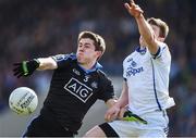 19 April 2014; David Byrne, Dublin, in action against Joe Dillon, Cavan. Cadbury GAA Football U21 Championship Semi-Final, Cavan v Dublin, O'Moore Park, Portlaoise, Co. Laois. Picture credit: Brendan Moran / SPORTSFILE