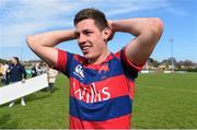 19 April 2014; Clontarf's Adrian Darcy after the match. Ulster Bank League Division 1A, Clontarf v Ballynahinch, Castle Avenue, Clontarf, Dublin. Picture credit: Ramsey Cardy / SPORTSFILE