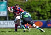 19 April 2014; Bryan Byrne, Clontarf, is tackled by Michael Graham, Ballynahinch. Ulster Bank League Division 1A, Clontarf v Ballynahinch, Castle Avenue, Clontarf, Dublin. Picture credit: Ramsey Cardy / SPORTSFILE