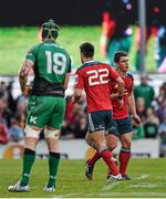 19 April 2014; Munster's Conor Murray comes on to replace team-mate Ian Keatley. Celtic League 2013/14 Round 20, Connacht v Munster. The Sportsground, Galway. Picture credit: Diarmuid Greene / SPORTSFILE