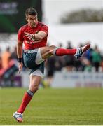 19 April 2014; Munster's Conor Murray practices his kicking before the game. Celtic League 2013/14 Round 20, Connacht v Munster. The Sportsground, Galway. Picture credit: Diarmuid Greene / SPORTSFILE