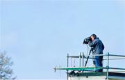 19 April 2014; An RTE TV cameraman at work. Ulster Bank League Division 1A, Clontarf v Ballynahinch, Castle Avenue, Clontarf, Dublin. Picture credit: Ramsey Cardy / SPORTSFILE
