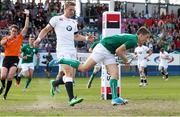 19 April 2014; Jack Power, Ireland U18, crosses the tryline to score his side's first try of the game. FIRA U18 European Championship Final, Ireland v England, Wronki, Poland. Picture credit: Lukasz Grochala / SPORTSFILE