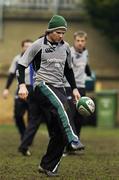 31 January 2006; Gordon D'Arcy practices his ball control during Ireland rugby squad training. Lansdowne Road, Dublin. Picture credit; Pat Murphy / SPORTSFILE