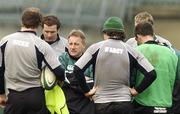 31 January 2006; Ireland Head Coach Eddie O'Sullivan speaks to his players during Ireland rugby squad training. Lansdowne Road, Dublin. Picture credit; Pat Murphy / SPORTSFILE