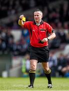 20 April 2014; Referee James McGrath issues a yellow card during the game. Allianz Hurling League Division 1 semi-final, Kilkenny v Galway, Gaelic Grounds, Limerick. Picture credit: Ray McManus / SPORTSFILE