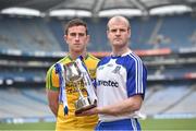 22 April 2014; In attendance at a photocall ahead of the Allianz Football League Divison 2 Final in Croke Park next weekend are Patrick McBrearty, left, Donegal, and Dick Clerkin, Monaghan. Croke Park, Dublin. Picture credit: Brendan Moran / SPORTSFILE