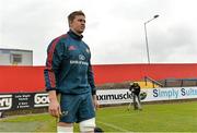 22 April 2014; Munster's Dave Foley makes his way out for squad training ahead of their Heineken Cup semi-final against Toulon on Sunday. Munster Rugby Squad Training, Musgrave Park, Cork. Picture credit: Diarmuid Greene / SPORTSFILE