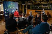 22 April 2014; Munster's James Coughlan speaks to reporters during a press conference ahead of their Heineken Cup semi-final against Toulon on Sunday. Munster Rugby Squad Training, Musgrave Park, Cork. Picture credit: Diarmuid Greene / SPORTSFILE