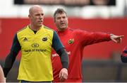 22 April 2014; Munster's Paul O'Connell, left, and forwards coach Anthony Foley during squad training ahead of their Heineken Cup semi-final against Toulon on Sunday. Munster Rugby Squad Training, Musgrave Park, Cork. Picture credit: Diarmuid Greene / SPORTSFILE