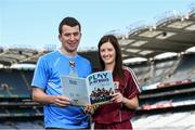 23 April 2014; In attendance during the launch of the Play My Boots Mental Health Pack are Cavan footballer Alan O'Mara, left, and Galway camogie player Deirdre Burke. Croke Park, Dublin. Picture credit: Ramsey Cardy / SPORTSFILE