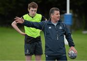 23 April 2014; Coach David Kirk gives instructions to participants during the Leinster School of Excellence on tour in Wanderers RFC, Merrion Road, Ballsbridge, Dublin. Picture credit: Ramsey Cardy / SPORTSFILE