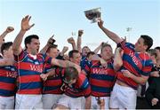 23 April 2014; The Clontarf team celebrate after being presented with the Ulster Bank League Division 1A trophy. Danske Bank Challenge, Clontarf v Barbarians RFC, Castle Avenue, Clontarf, Dublin. Picture credit: Brendan Moran / SPORTSFILE