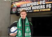 24 April 2014; Shamrock Rovers midfielder Ronan Finn in attendance at a press conference ahead of the Liverpool v Shamrock Rovers game on Wednesday, May the 14th. Liverpool v Shamrock Rovers Press Conference, Aviva Stadium, Lansdowne Road, Dublin. Picture credit: Ray McManus / SPORTSFILE