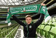 24 April 2014; Shamrock Rovers midfielder Ronan Finn in attendance at a press conference ahead of the Liverpool v Shamrock Rovers game on Wednesday, May the 14th. Liverpool v Shamrock Rovers Press Conference, Aviva Stadium, Lansdowne Road, Dublin. Picture credit: Ray McManus / SPORTSFILE