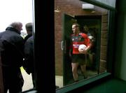 5 February 2006; Down captain Brendan Coulter leads his side out of the dressing room before the game. Allianz National Football League, Division 1B, Round 1, Down v Meath, St. Patrick's Park, Newcastle, Co. Down. Picture credit: Brendan Moran / SPORTSFILE