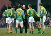 5 February 2006; Meath manager Eamonn Barry speaks to his defenders before the start of the second half. Allianz National Football League, Division 1B, Round 1, Down v Meath, St. Patrick's Park, Newcastle, Co. Down. Picture credit: Brendan Moran / SPORTSFILE