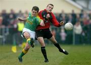 5 February 2006; Tadhg Brosnan, Meath, in action against Eoin McCartan, Down. Allianz National Football League, Division 1B, Round 1, Down v Meath, St. Patrick's Park, Newcastle, Co. Down. Picture credit: Brendan Moran / SPORTSFILE