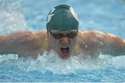 24 April 2014; Cian Duffy, Galway swimming club, on his way to finishing 2nd in the Men's 200m Butterfly A Final at the 2014 Irish Long Course National Championships. National Aquatic Centre, Abbotstown, Dublin. Picture credit: Brendan Moran / SPORTSFILE