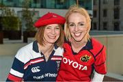 25 April 2014; Munster supporters Claire O'Shaughnessy, from Cork City, left, and Sinead Doyle, from Raheen, Limerick in Marseilles ahead of Sunday's Heinken Cup semi-final against Toulon. Marseille, France. Picture credit: Diarmuid Greene / SPORTSFILE