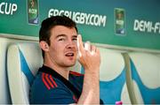 26 April 2014; Munster's Peter O'Mahony sits on the bench during the Munster squad Captain's Run ahead of their Heineken Cup semi-final against Toulon on Sunday. Munster Squad Captain's Run, Stade Vélodrome, Marseille, France. Picture credit: Diarmuid Greene / SPORTSFILE