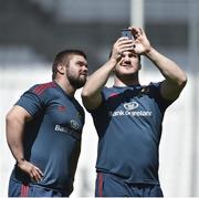 26 April 2014; Munster hookers Duncan Casey, left, and Damien Varley during the Munster squad Captain's Run ahead of their Heineken Cup semi-final against Toulon on Sunday. Munster Squad Captain's Run, Stade Vélodrome, Marseille, France. Picture credit: Diarmuid Greene / SPORTSFILE