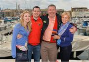 26 April 2014; Munster supporters, from left to right, Keara Madigan, from Glin, Co. Limerick, Paudie Kilcoyne, Pat Kilcoyne, and Pauline Kilcoyne, from Castletroy, Co. Limerick, in Marseilles ahead of tomorrow's Heinken Cup semi-final against Toulon at Stade Vélodrome, Marseille, France. Picture credit: Diarmuid Greene / SPORTSFILE