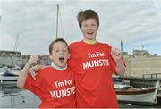 26 April 2014; Munster supporters, Darragh Humphreys, aged 8, left, from Lisnagry, Limerick, who is the Munster mascot for tomorrow's game, and Harvey Hogan, aged 9, from Monaleen, Limerick, in Marseilles ahead of tomorrow's Heinken Cup semi-final against Toulon at Stade Vélodrome, Marseille, France. Picture credit: Diarmuid Greene / SPORTSFILE