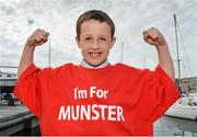 26 April 2014; Munster supporters Darragh Humphreys, aged 8, from Lisnagry, Limerick, who is the Munster mascot for tomorrow's game, in Marseilles ahead of tomorrow's Heinken Cup semi-final against Toulon at Stade Vélodrome, Marseille, France.