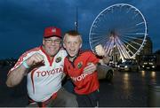 26 April 2014; Munster supporters Mark O'Donohoe along with his son Ruairí, aged 7, from Ballincollig, Co. Cork, in Marseilles ahead of tomorrow's Heinken Cup semi-final against Toulon at Stade Vélodrome, Marseille, France. Picture credit: Diarmuid Greene / SPORTSFILE