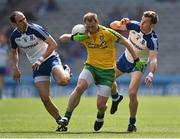 27 April 2014; Anthont Thompson, Donegal, in action against Paul Finlay, left, and Fintan Kelly, Monaghan. Allianz Football League Division 2 Final, Donegal v Monaghan, Croke Park, Dublin. Picture credit: David Maher / SPORTSFILE