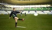 10 February 2006; Ireland out-half Ronan O'Gara practices his kicking tor touch. Ireland Kicking Practice, Stade de France, Paris, France. Picture credit; Brendan Moran / SPORTSFILE