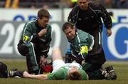 11 February 2006; Brian O'Driscoll, Ireland, receiving treatment during the game. RBS 6 Nations 2006, France v Ireland, Stade de France, Paris, France. Picture credit; Matt Browne / SPORTSFILE